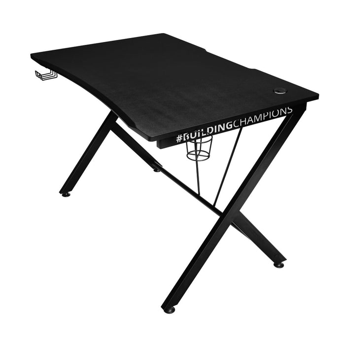 Mesa de Escritorio Trust GXT 711X Dominus Gaming Negro Acero Madera MDF 112 x 72 X 75 cm