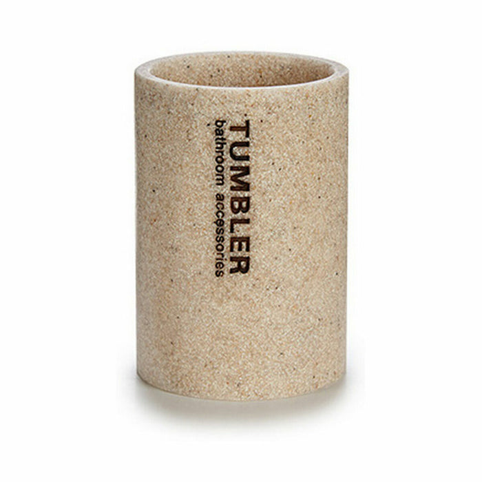 Portacepillos de Dientes Tumbler Beige Resina 7,5 x 10,5 x 7,5 cm (12 Unidades)