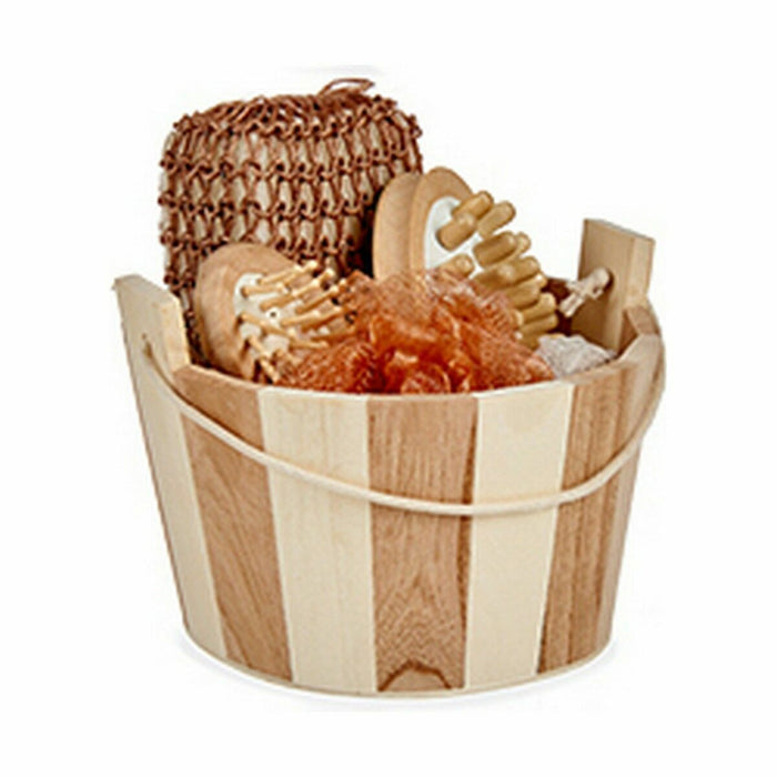 Set de Baño Cubo con Asa Marrón (12 Unidades)