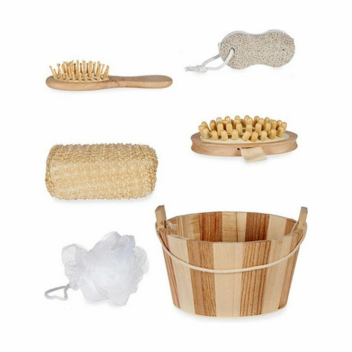 Set de Baño Cubo con Asa Marrón (12 Unidades)