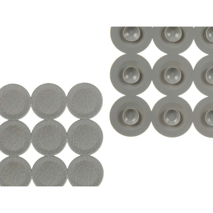 Non-slip Shower Mat Grey PVC 54 x 54 x 1 cm (6 Units)